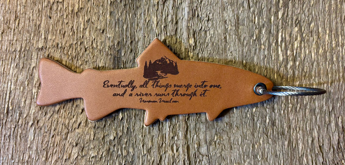 "A River Runs Through It" - Trout Bag Tag